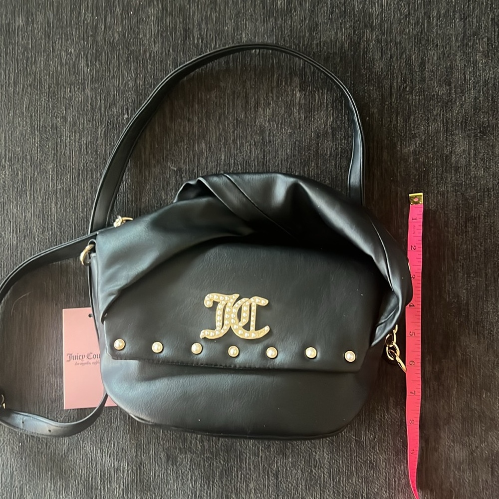 Juicy Couture Liquorice Soft Bow Crossbody Black NWT - Picture 2 of 9